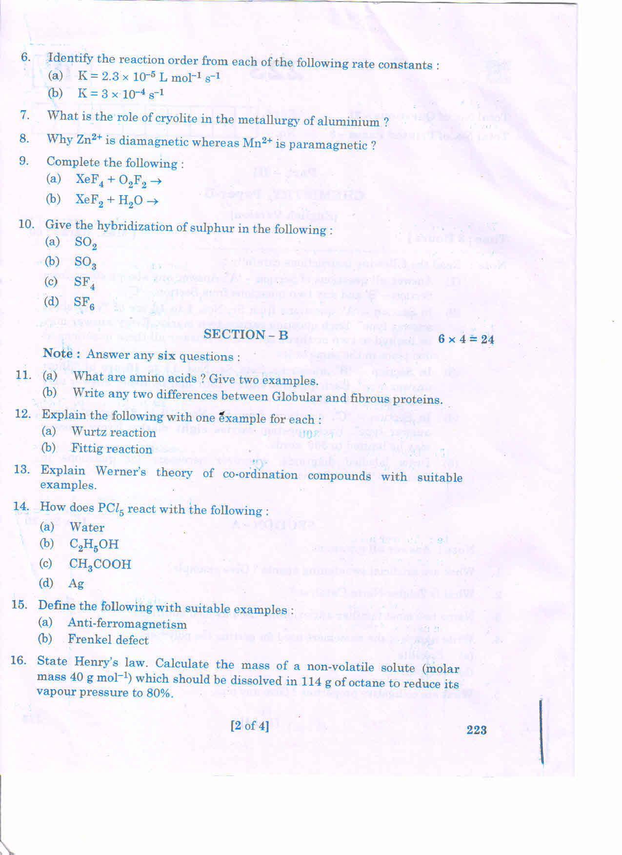 AP 2nd Year General Question Paper March - 2020 - CHEMISTRY-II (EM) - Page 2