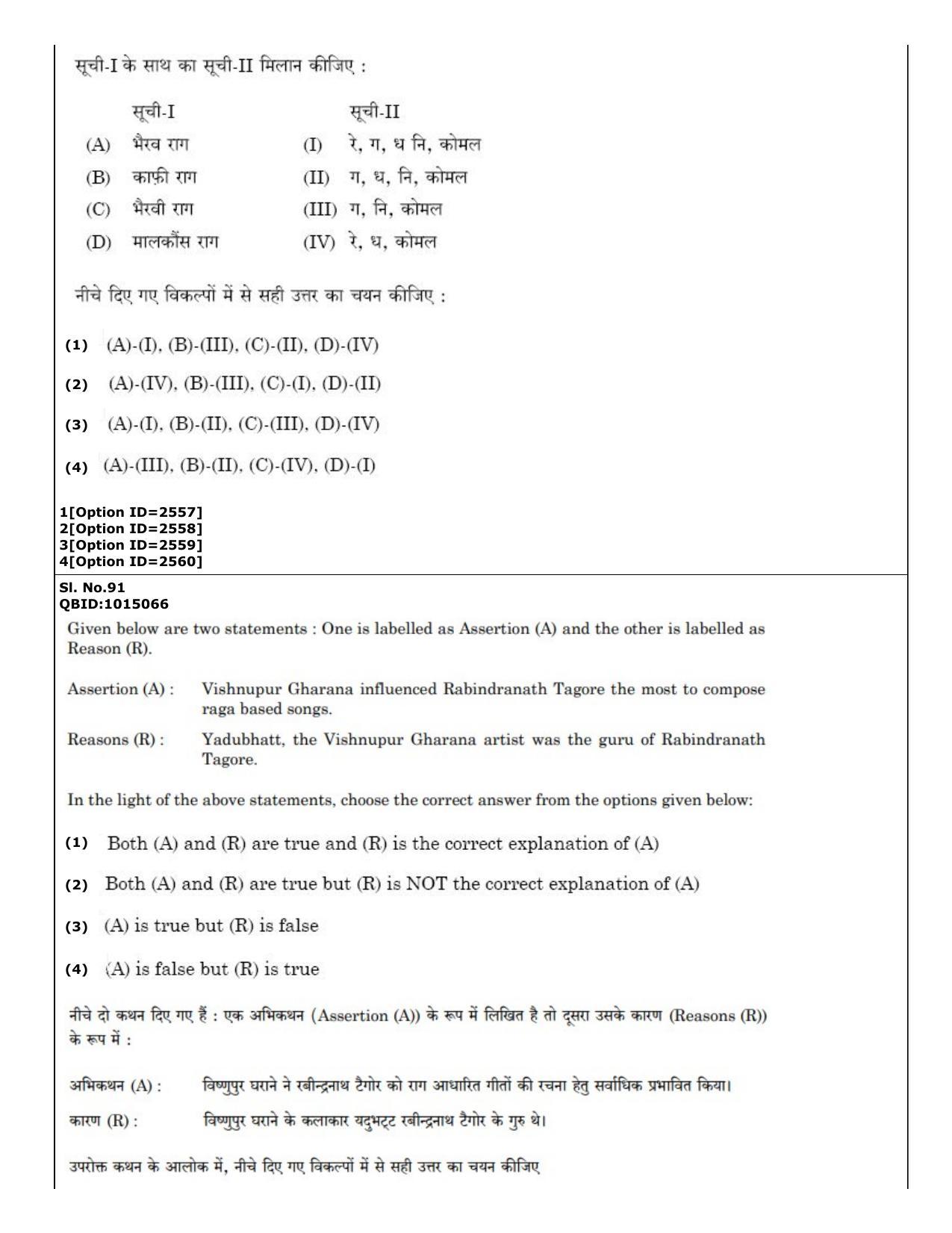 CUET (PG) 2022: PGQP-12 Music (01-09-2022) Question Paper - Page 57