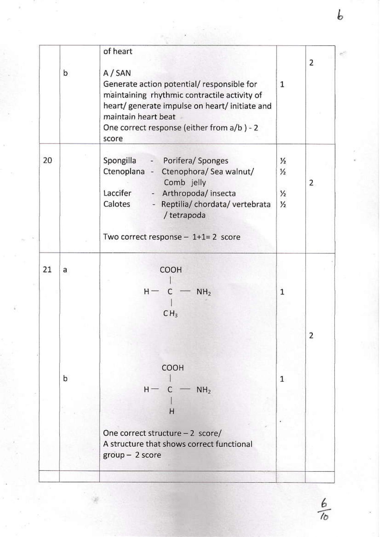 Kerala Plus One (Class 11th) Zoology Answer Key 2021 - Page 6