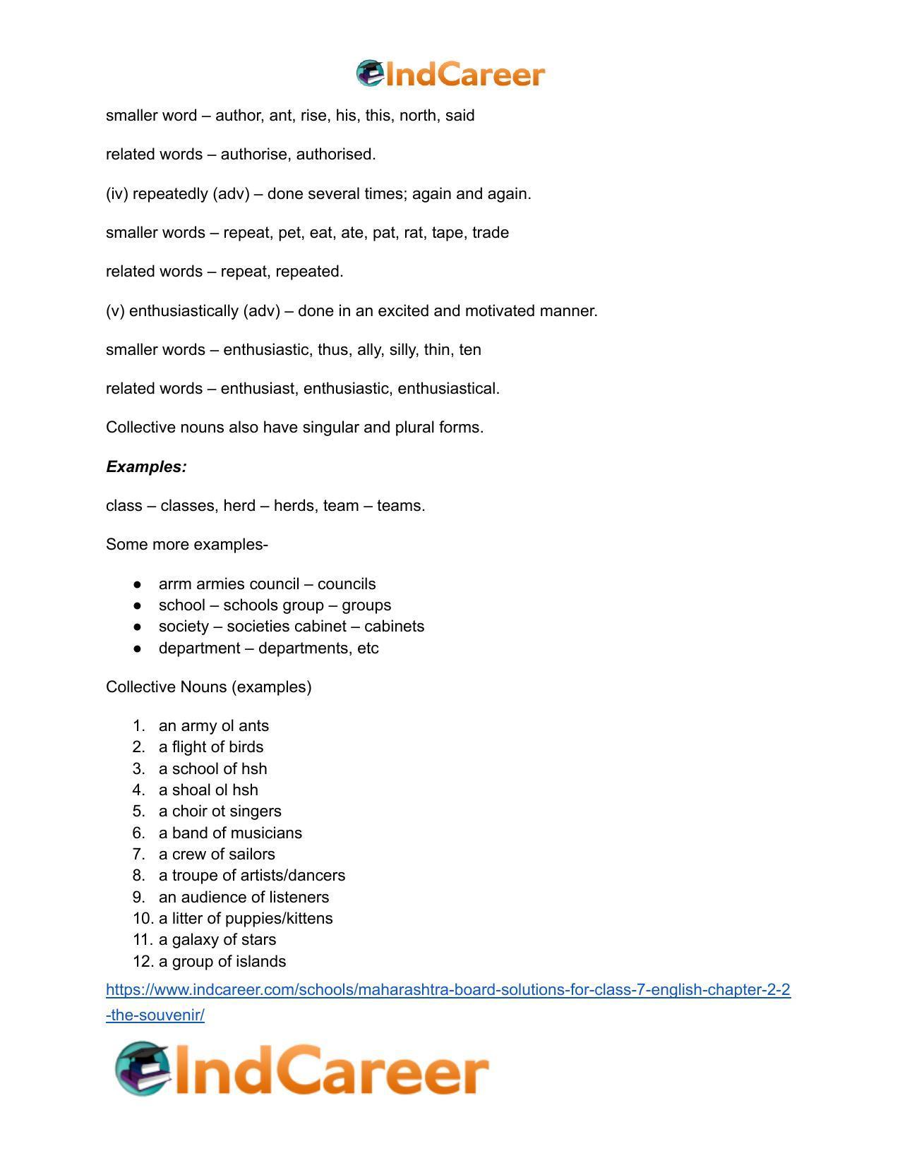 Maharashtra Board Solutions for Class 7- English: Chapter 2.2- The Souvenir - Page 3