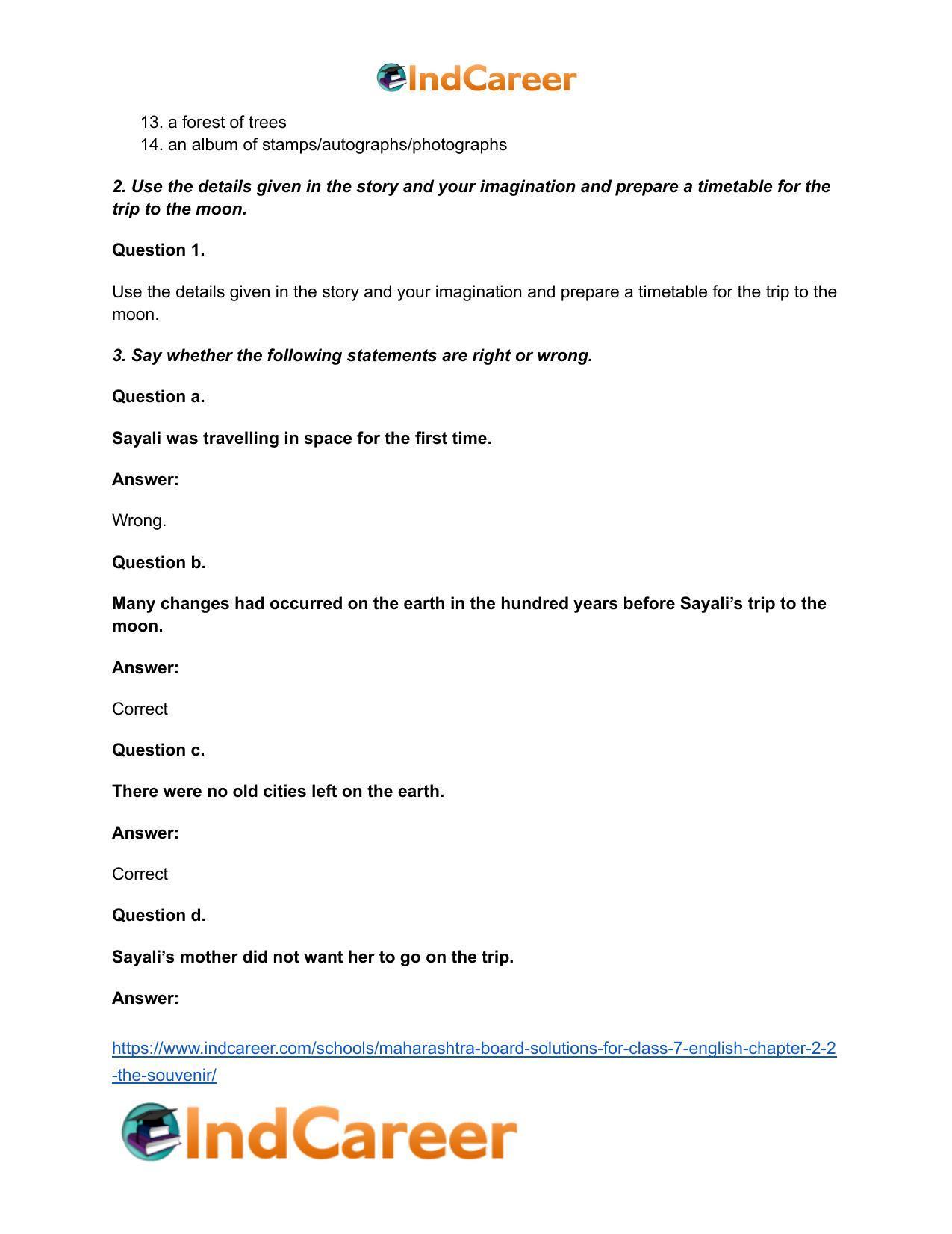 Maharashtra Board Solutions for Class 7- English: Chapter 2.2- The Souvenir - Page 4