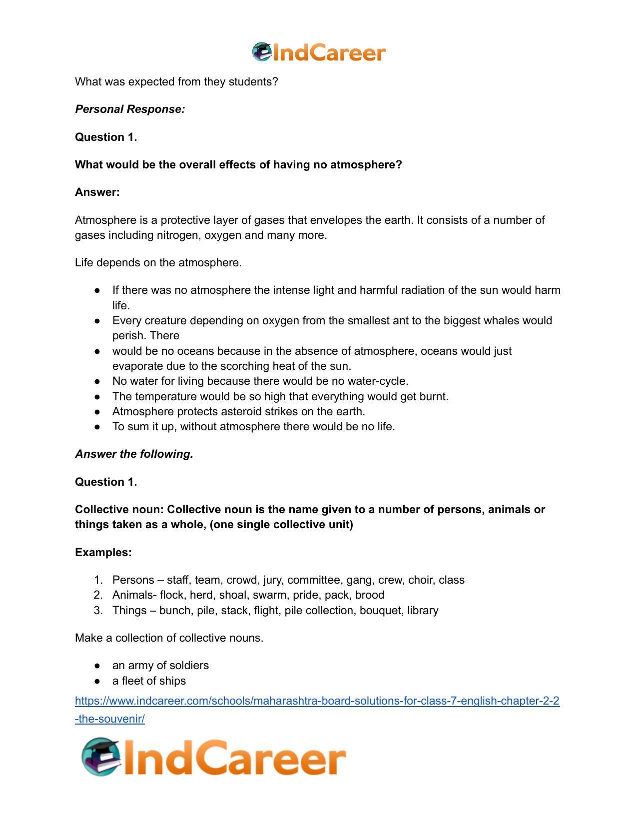 Maharashtra Board Solutions for Class 7- English: Chapter 2.2- The Souvenir - Page 16