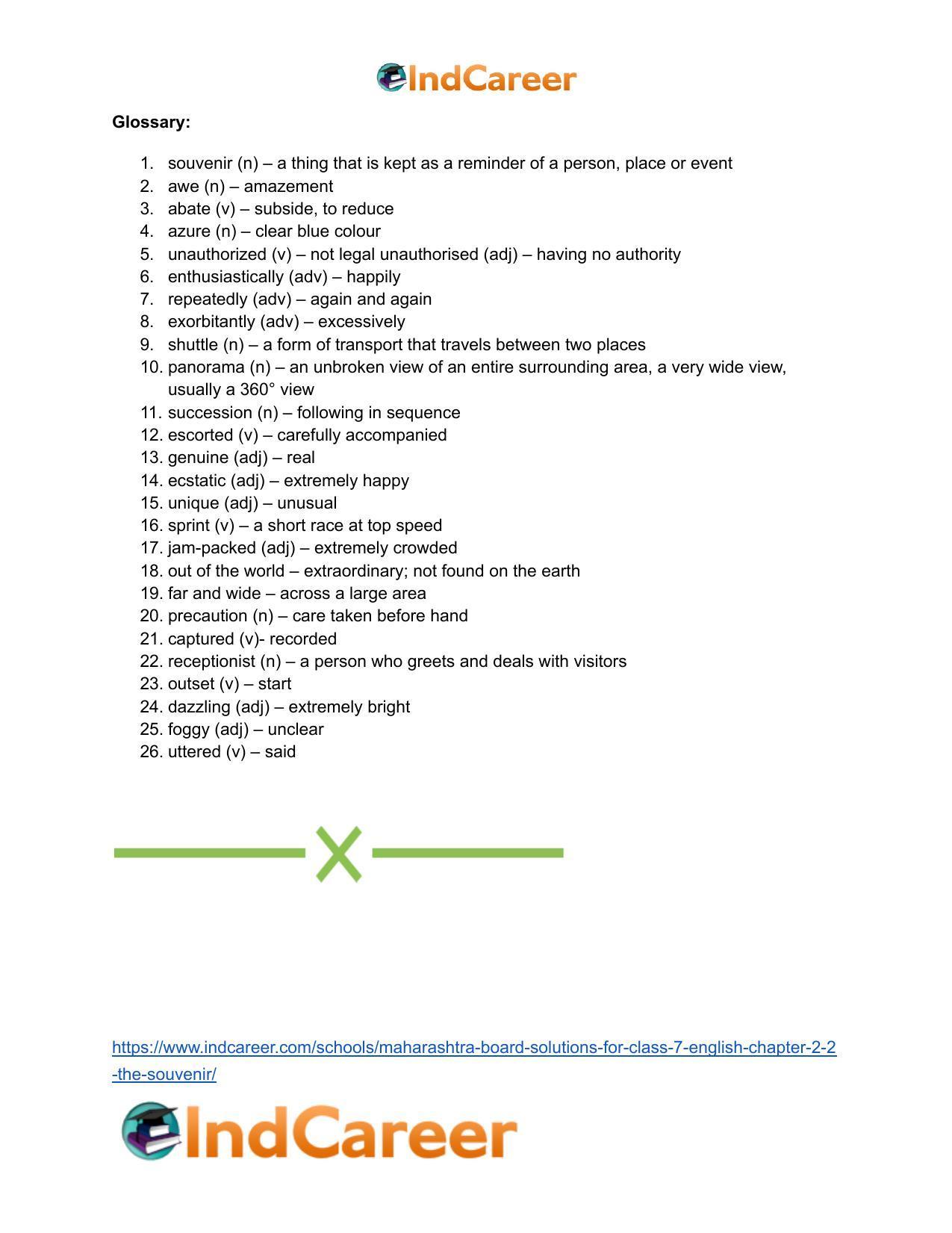 Maharashtra Board Solutions for Class 7- English: Chapter 2.2- The Souvenir - Page 23