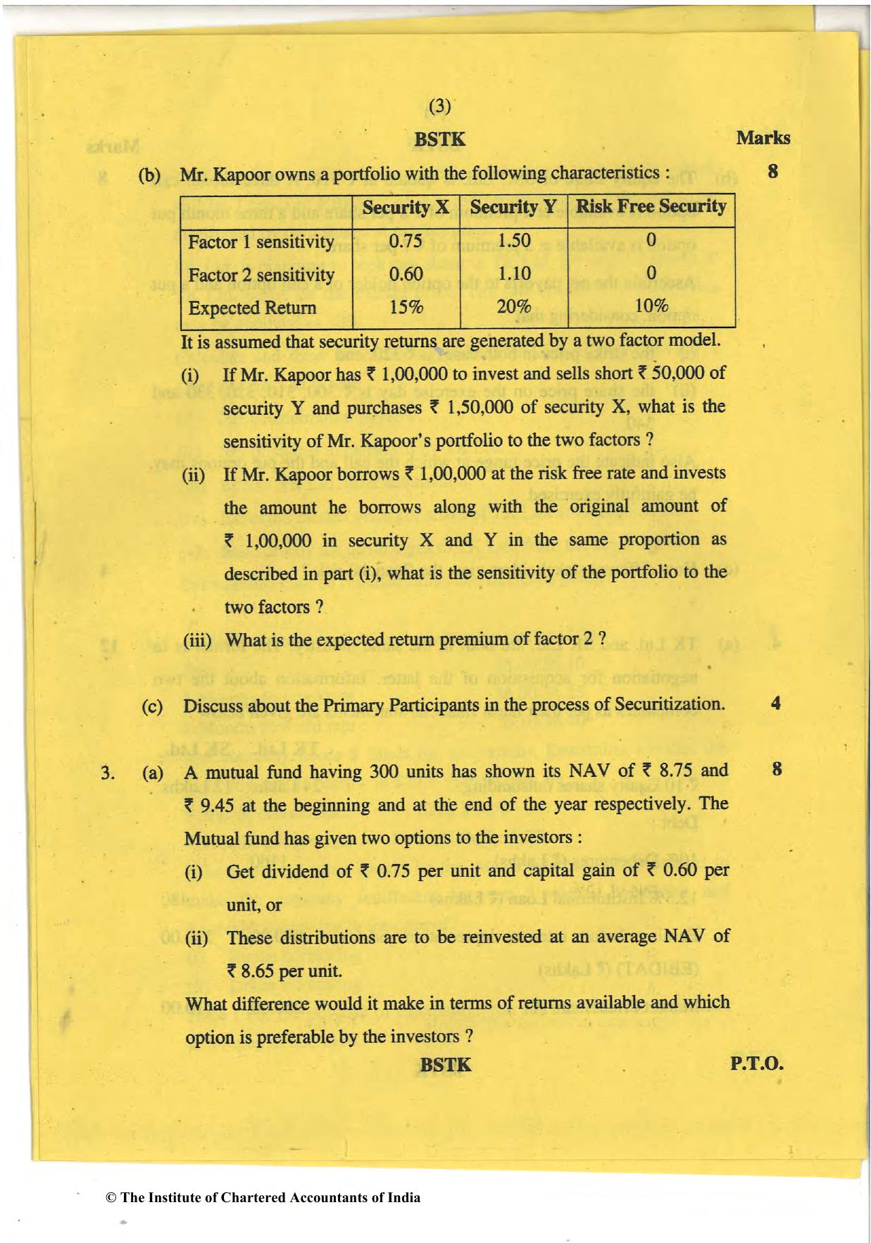 CA Final Nov 2018 Question Paper - Paper 2 – Strategic Financial Management - Page 3