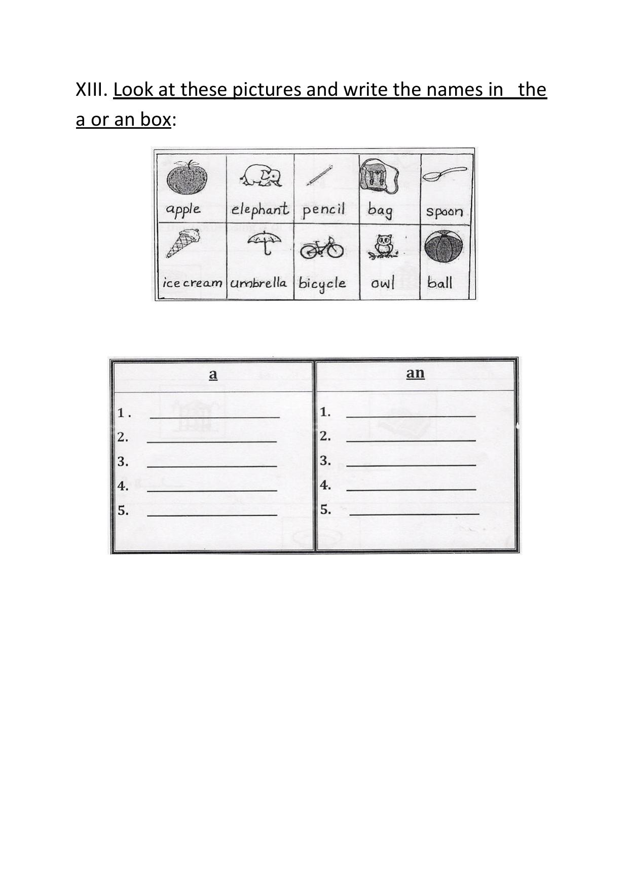 Worksheet for Class 1 English Assignment 75 - Page 2