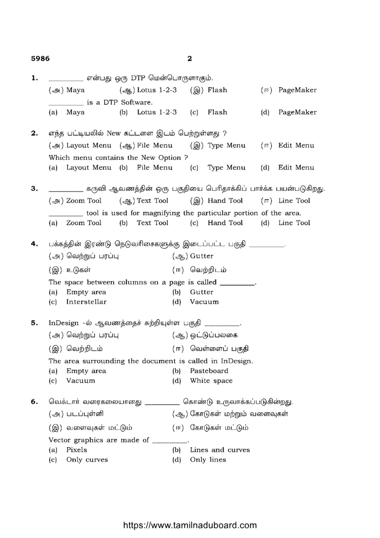 TN Class 12 Computer Technology 5986 Question Papers 2022 - Page 2