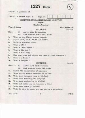 AP Inter 1st Year Computer Fundamentals and Ms-Office-I (New) May-2019-Vocational Question Paper