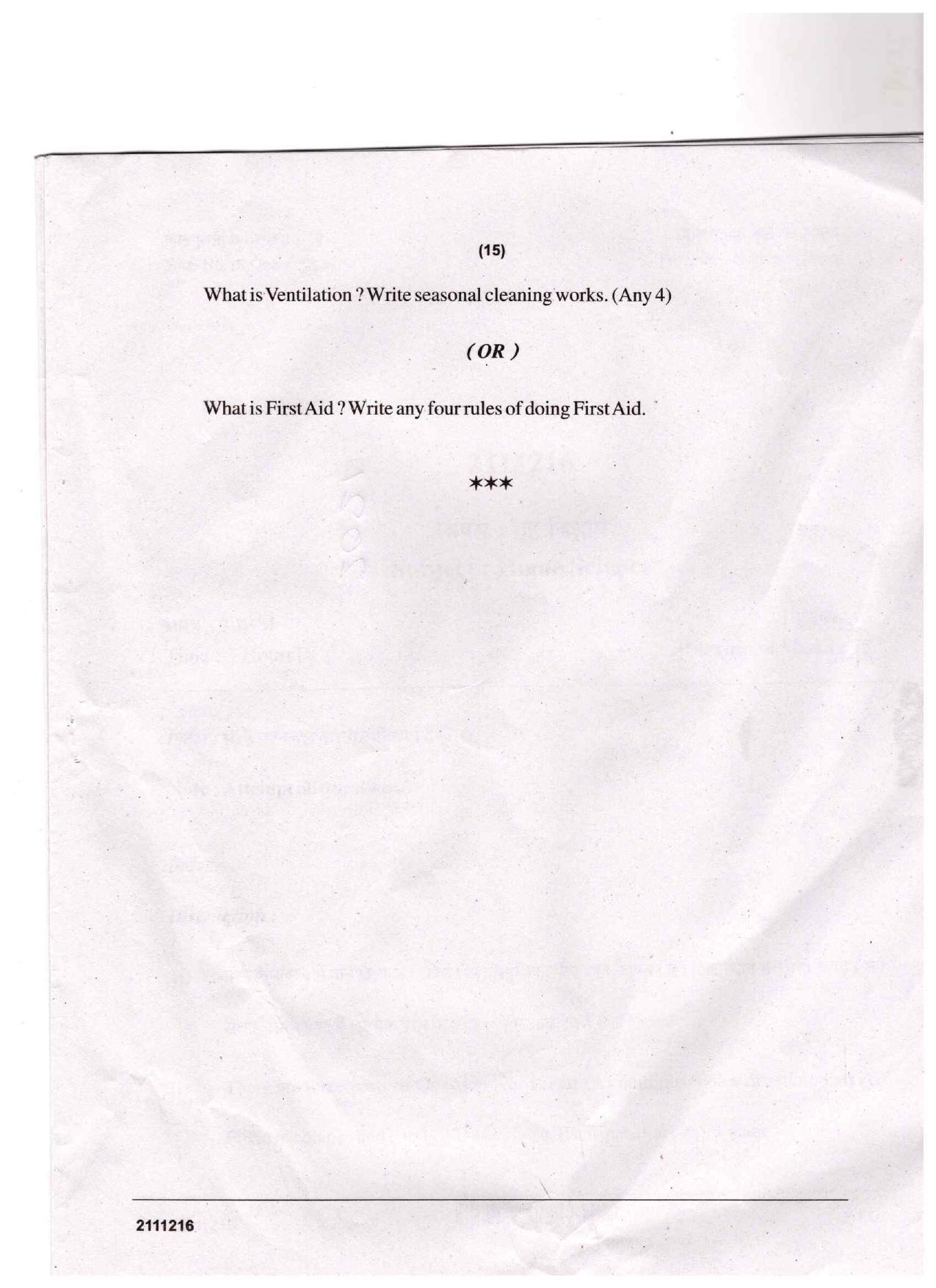 CGSOS Class 10 Home Science Question Paper - Page 15