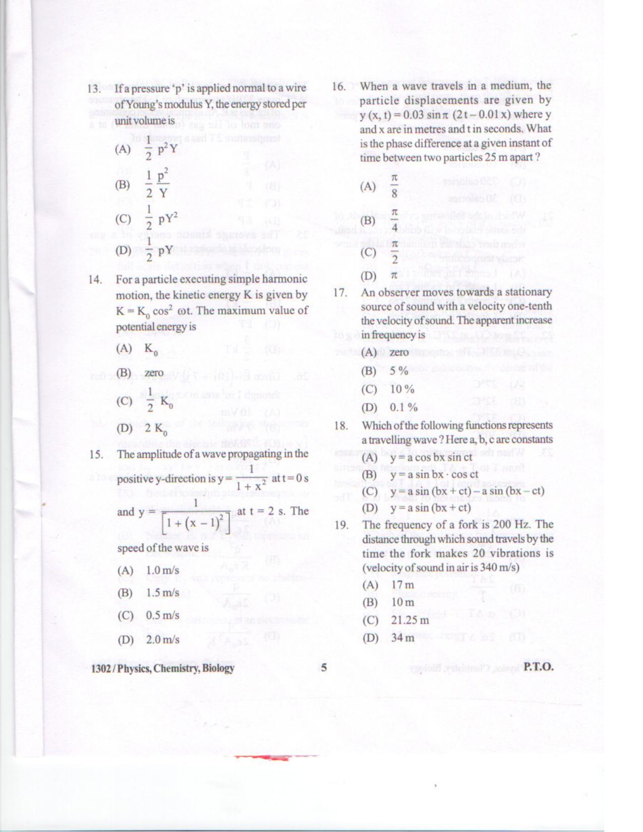 APJEE Physics, Chemistry & Biology 2013 Question Paper - Page 4