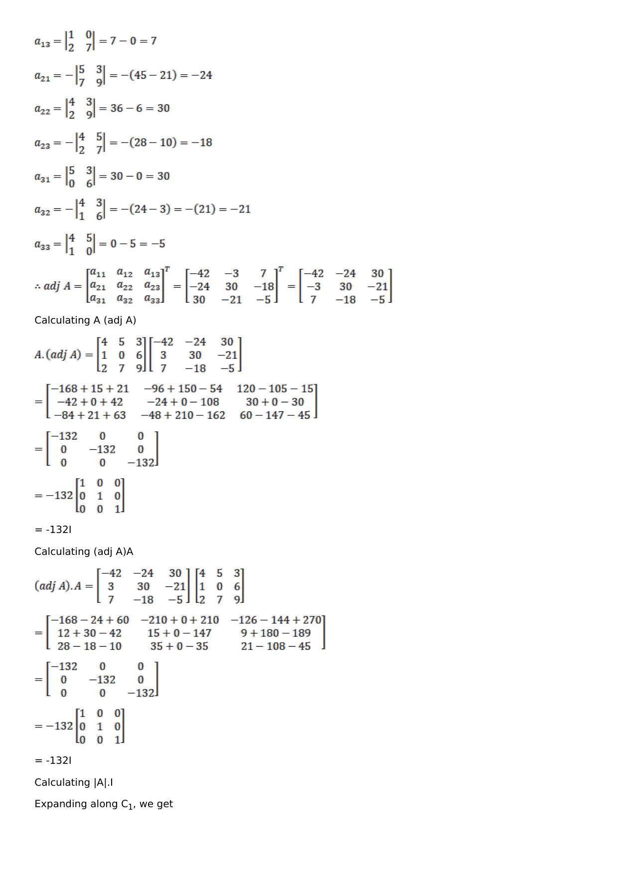 Chapter 7: Adjoint and Inverse of a Matrix Solutions: RS Aggarwal Class 12 Solutions  - Page 12