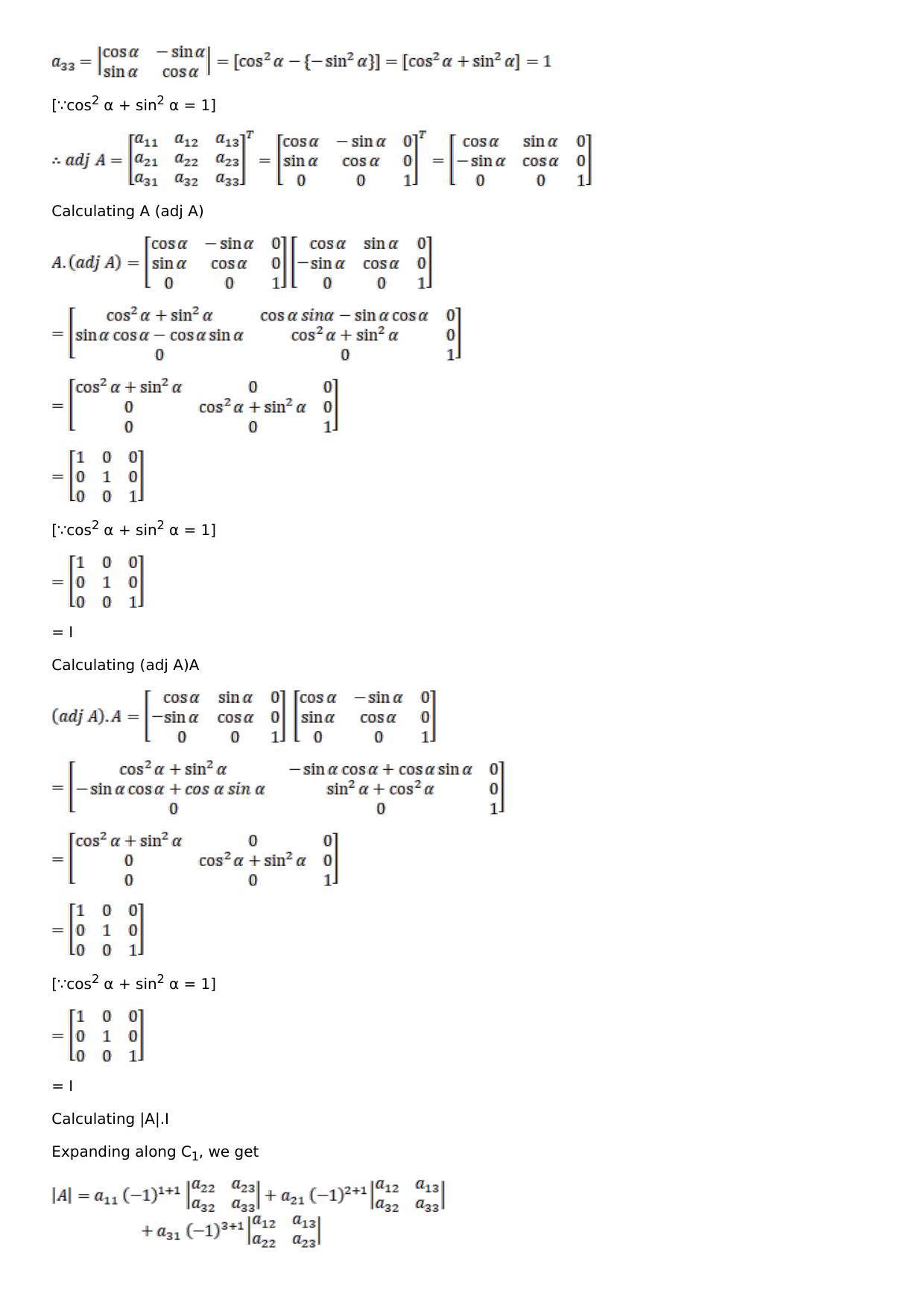 Chapter 7: Adjoint and Inverse of a Matrix Solutions: RS Aggarwal Class 12 Solutions  - Page 14