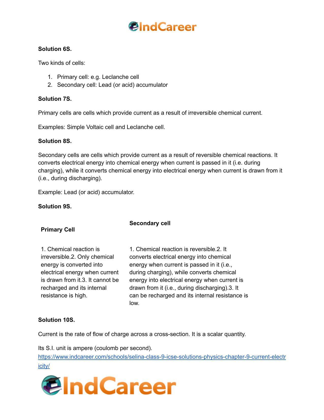 Selina Class 9 ICSE Solutions Physics : Chapter 9- Current Electricity - Page 3