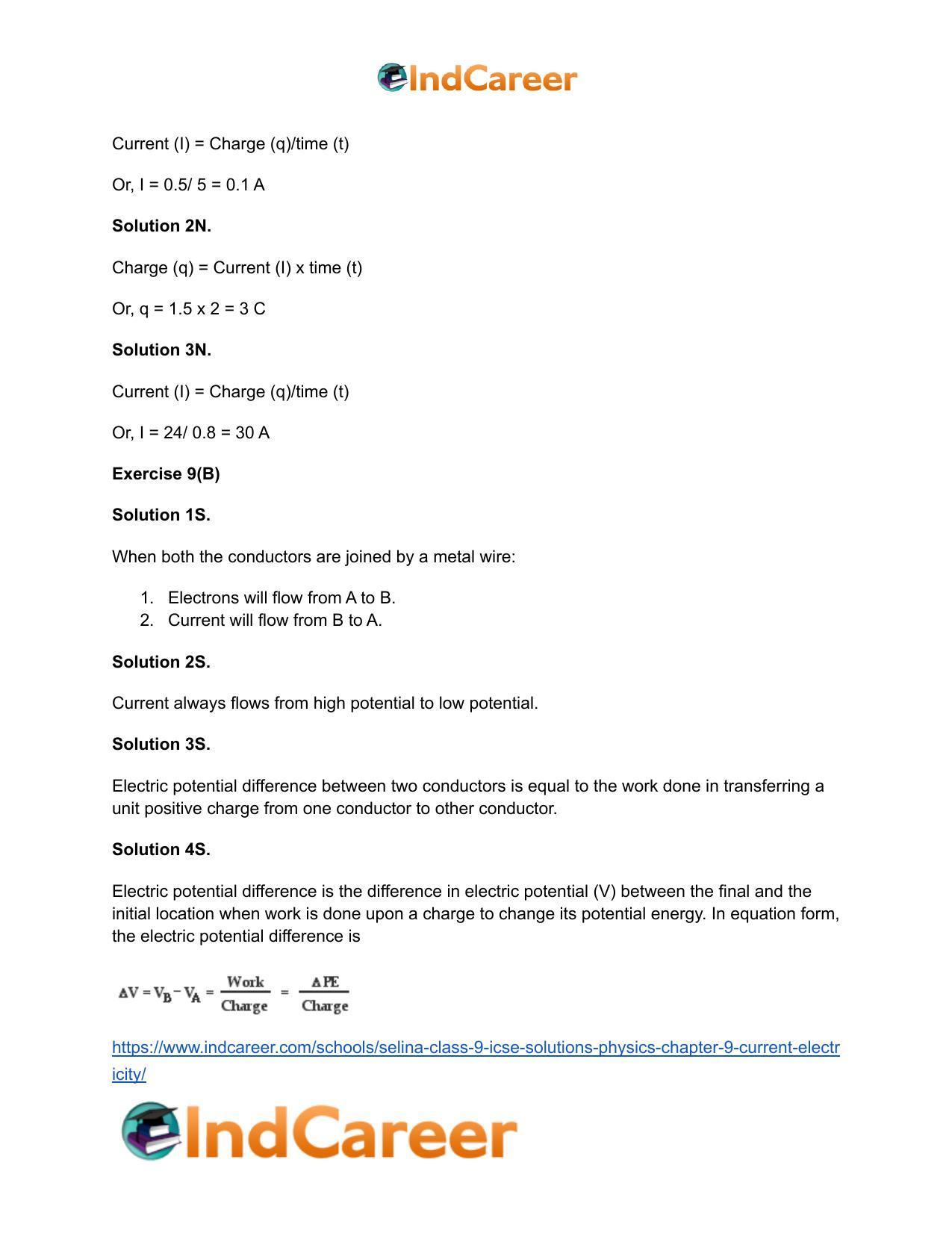 Selina Class 9 ICSE Solutions Physics : Chapter 9- Current Electricity - Page 8