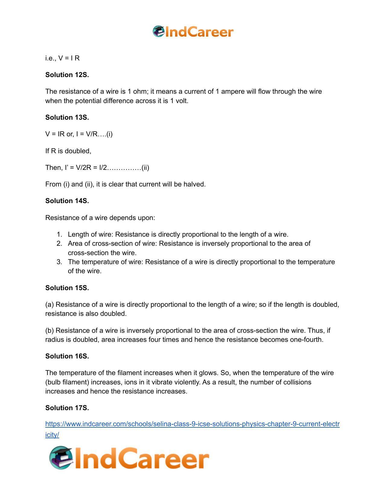 Selina Class 9 ICSE Solutions Physics : Chapter 9- Current Electricity - Page 10