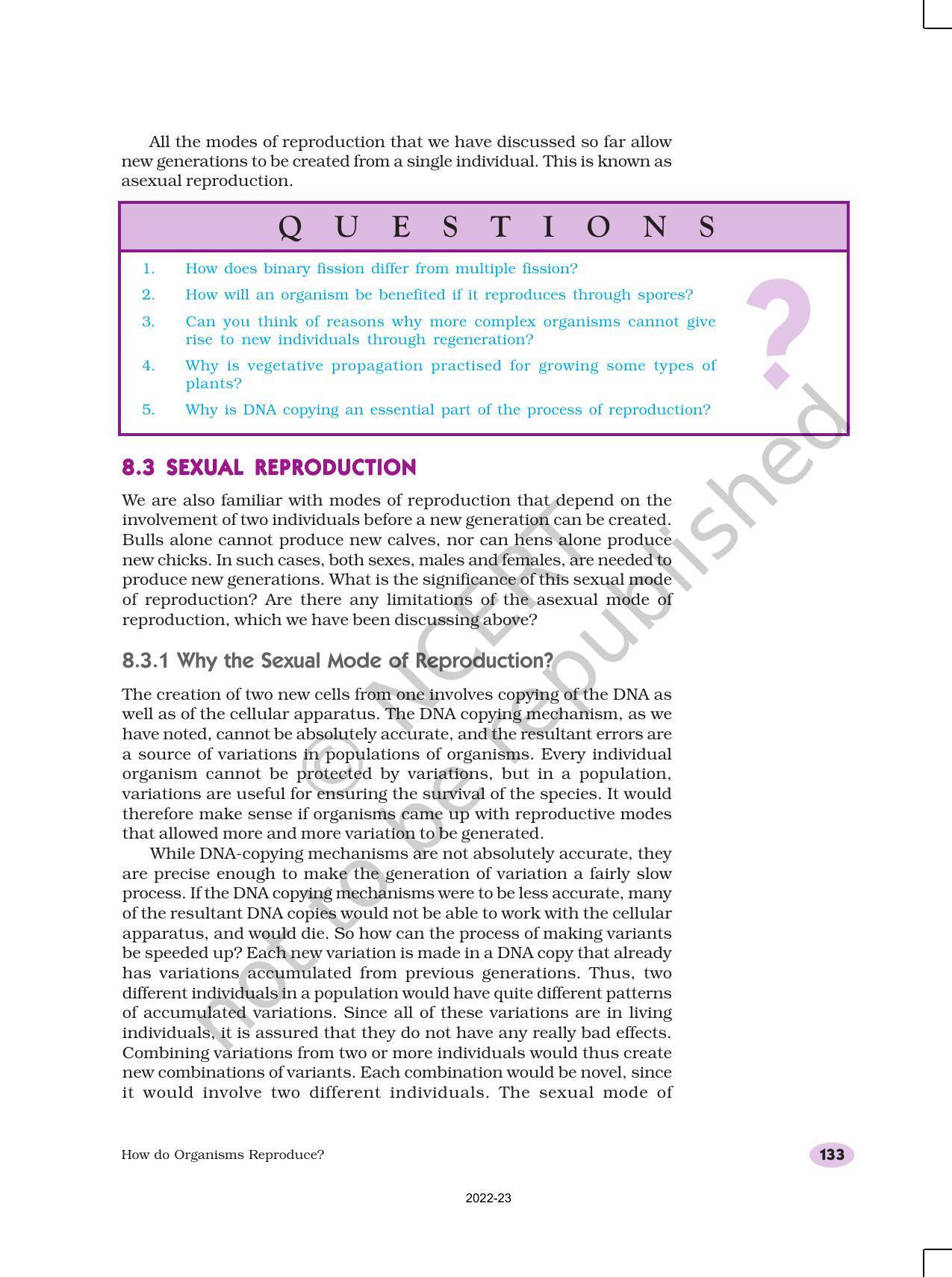 NCERT Book for Class 10 Science Chapter 8 How do Organisms Reproduce? - Page 7