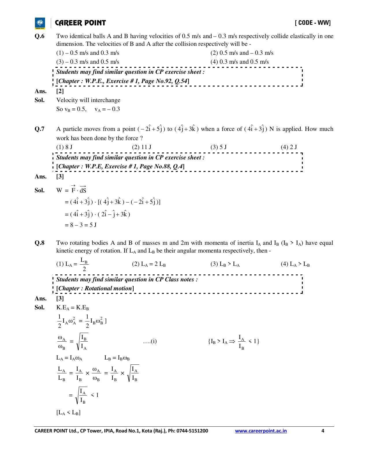 NEET Code AA 2016 Answer & Solutions - Page 4