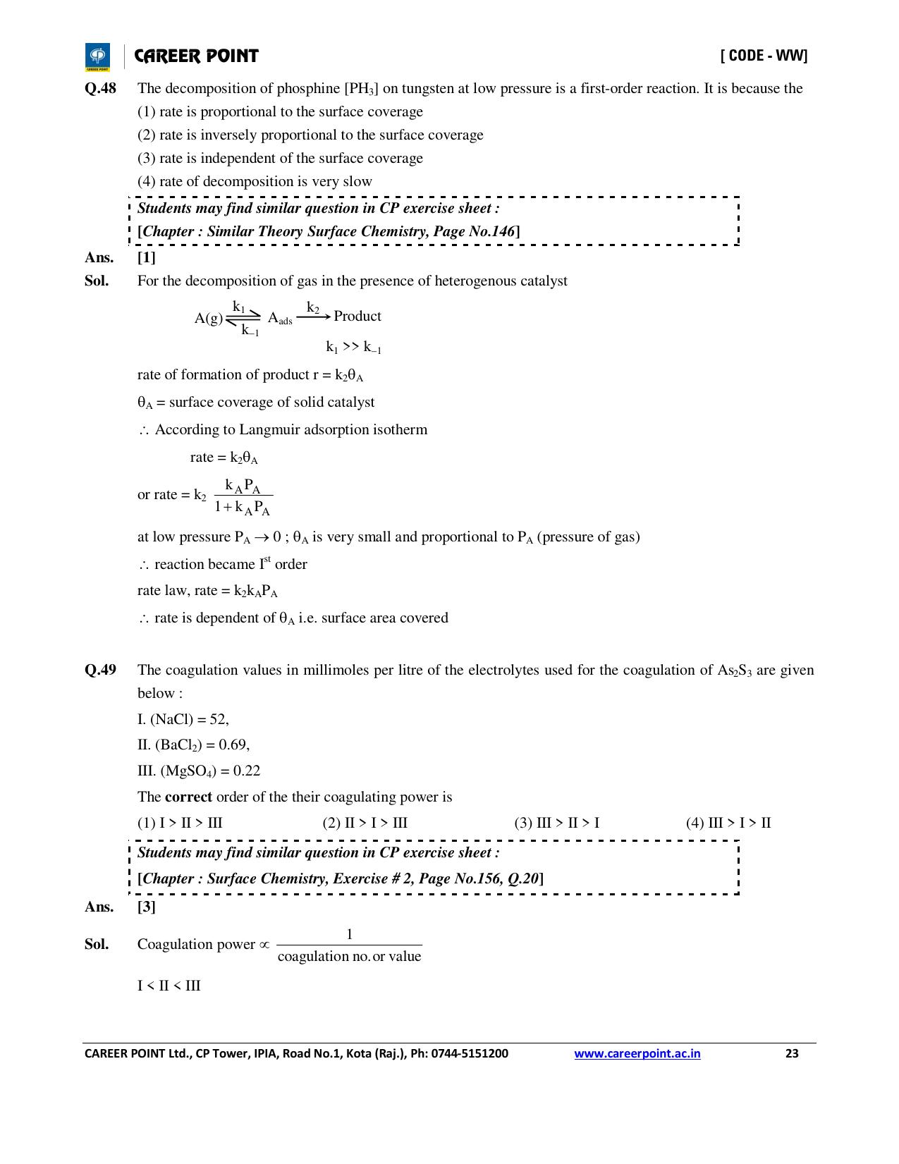 NEET Code AA 2016 Answer & Solutions - Page 23
