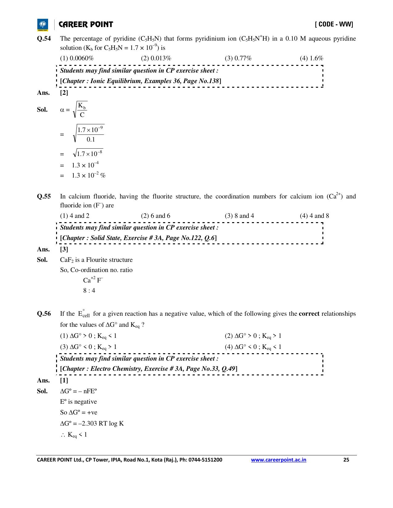 NEET Code AA 2016 Answer & Solutions - Page 25