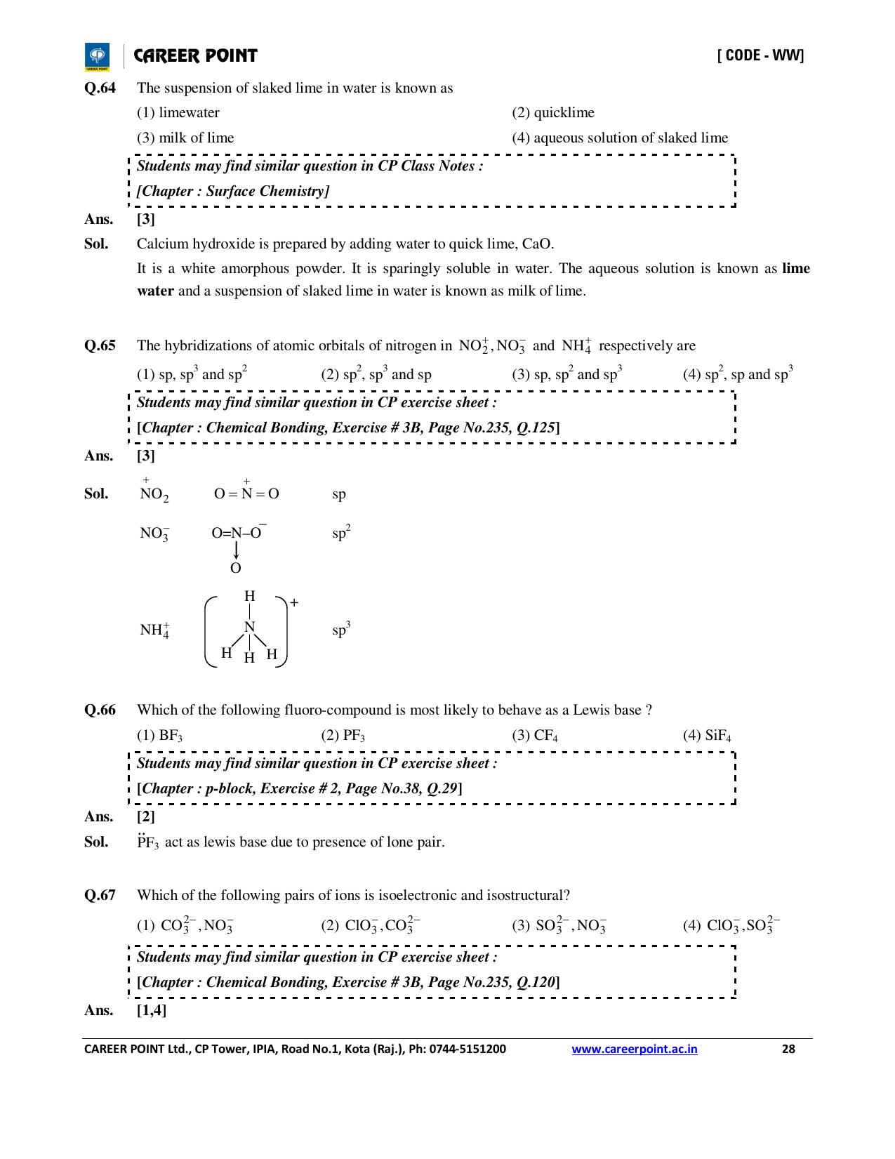 NEET Code AA 2016 Answer & Solutions - Page 28