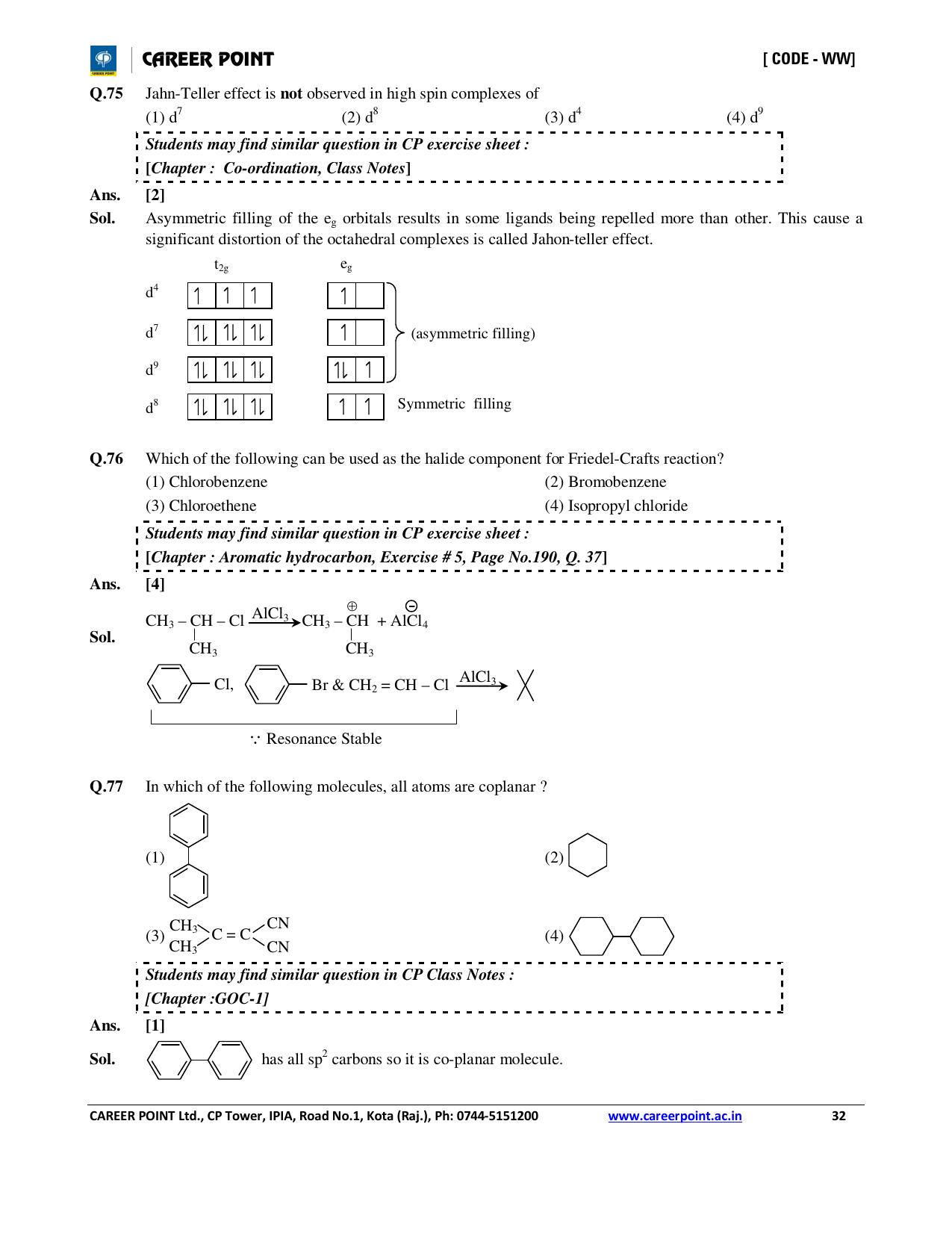 NEET Code AA 2016 Answer & Solutions - Page 32
