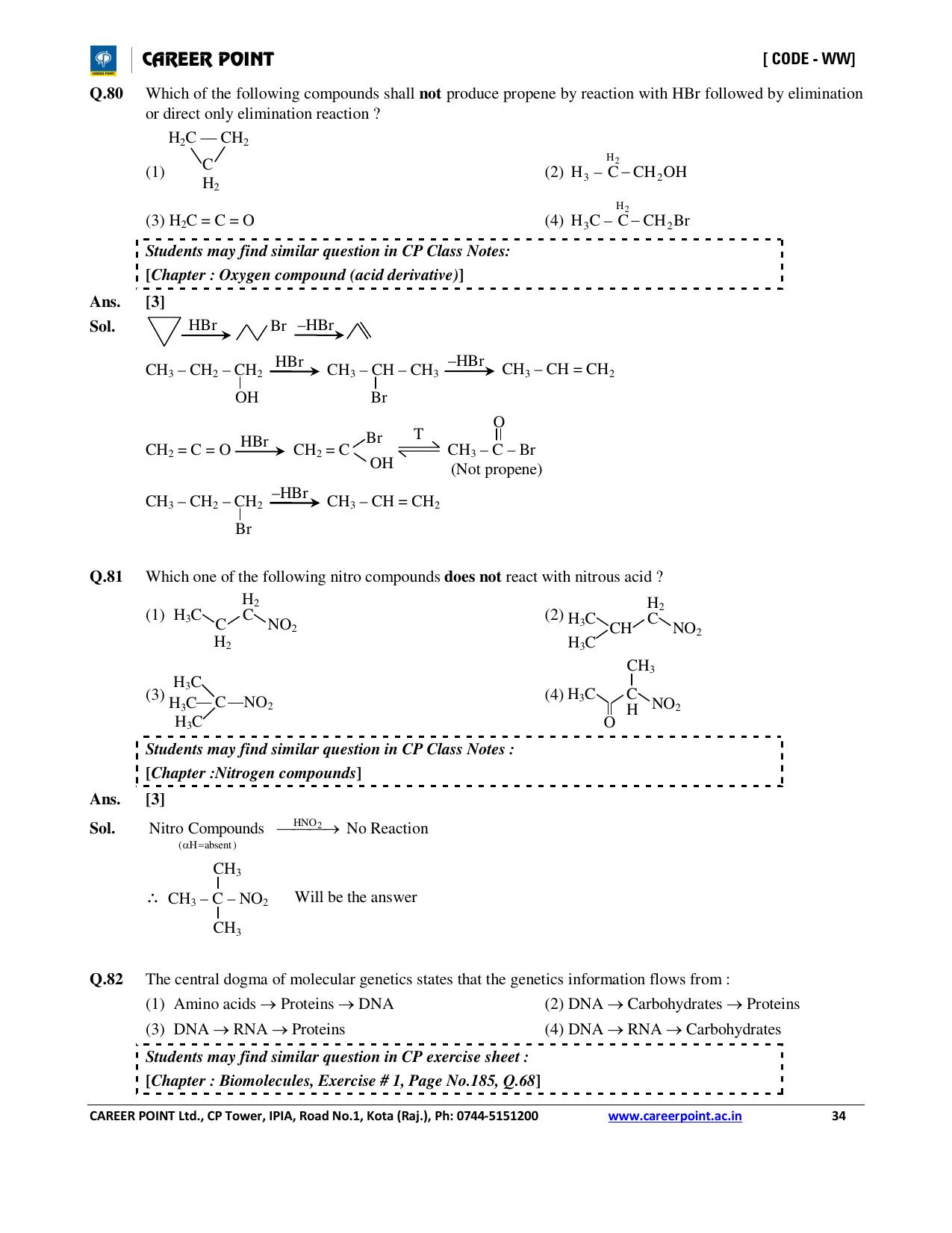 NEET Code AA 2016 Answer & Solutions - Page 34