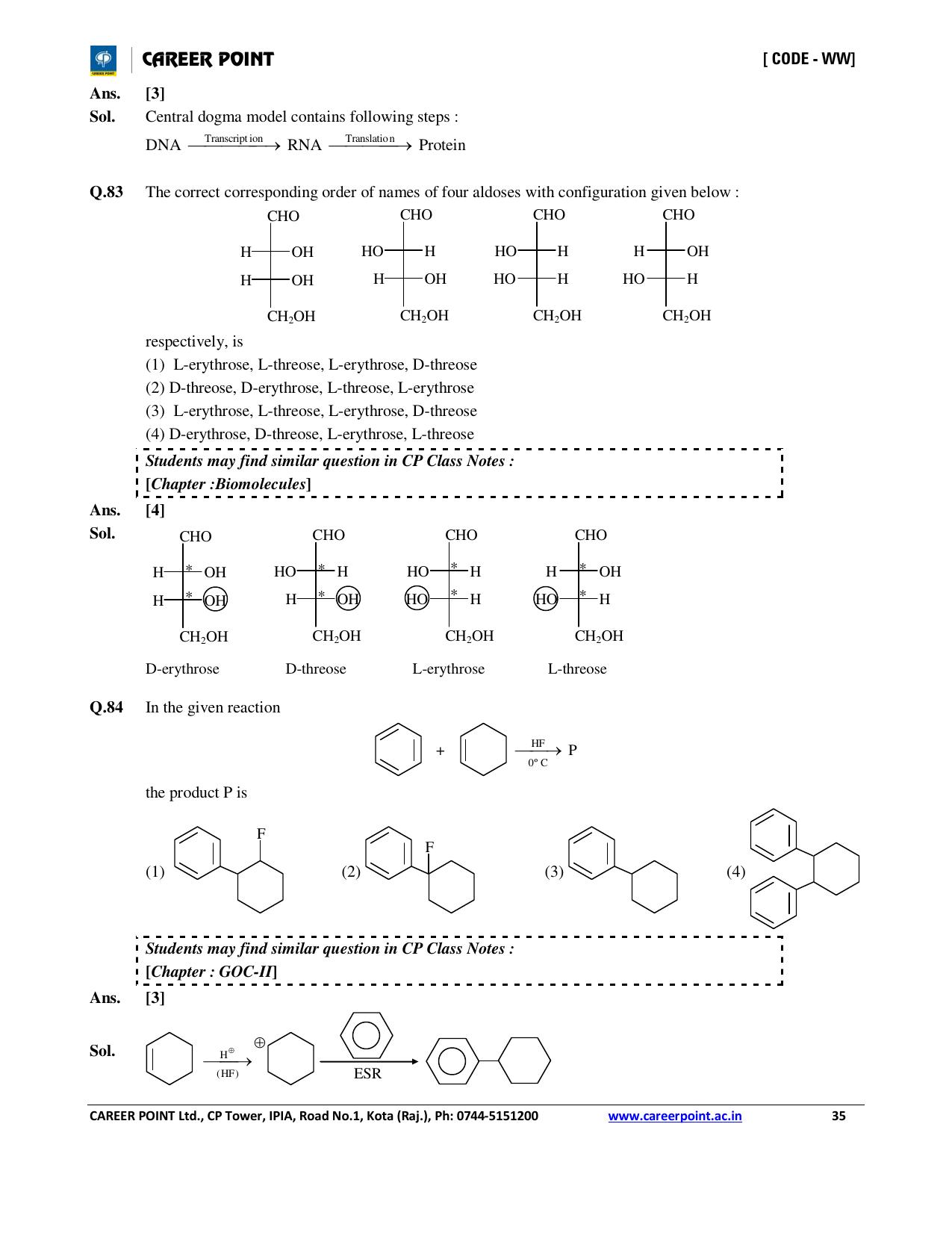 NEET Code AA 2016 Answer & Solutions - Page 35