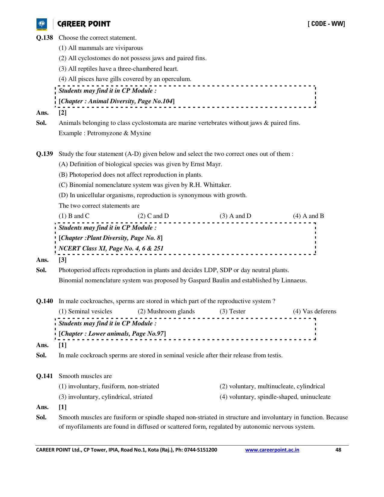 NEET Code AA 2016 Answer & Solutions - Page 48