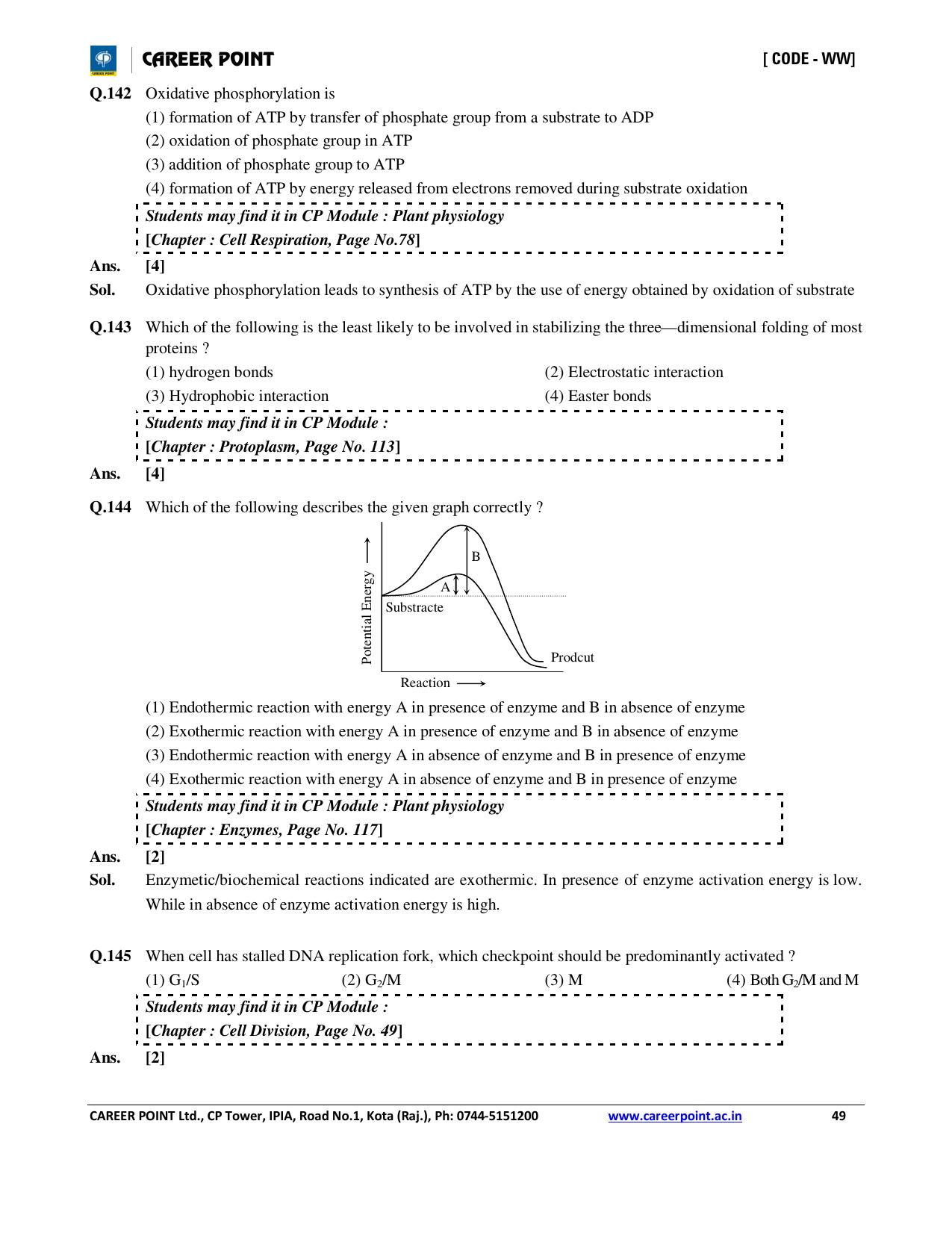 NEET Code AA 2016 Answer & Solutions - Page 49