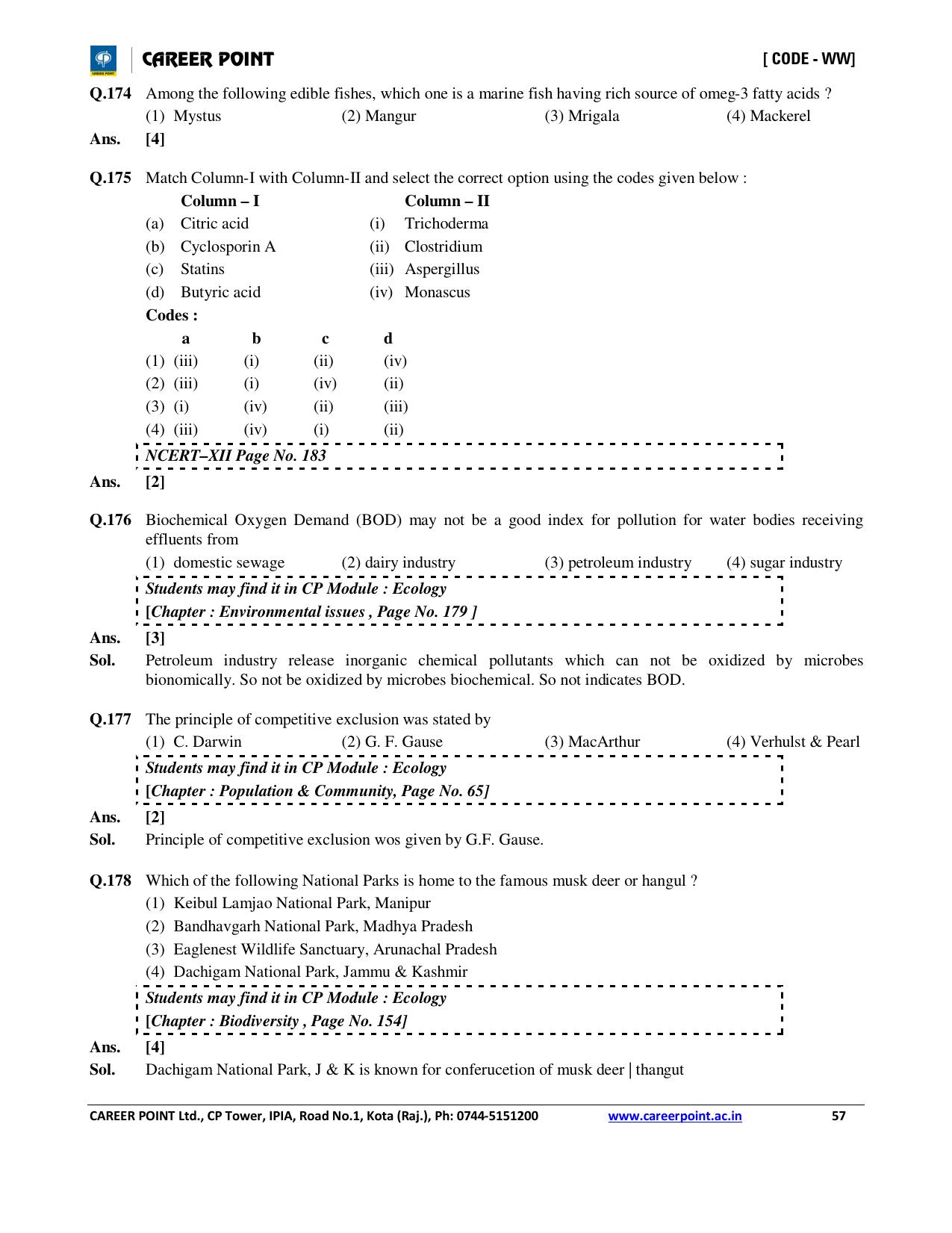 NEET Code AA 2016 Answer & Solutions - Page 57