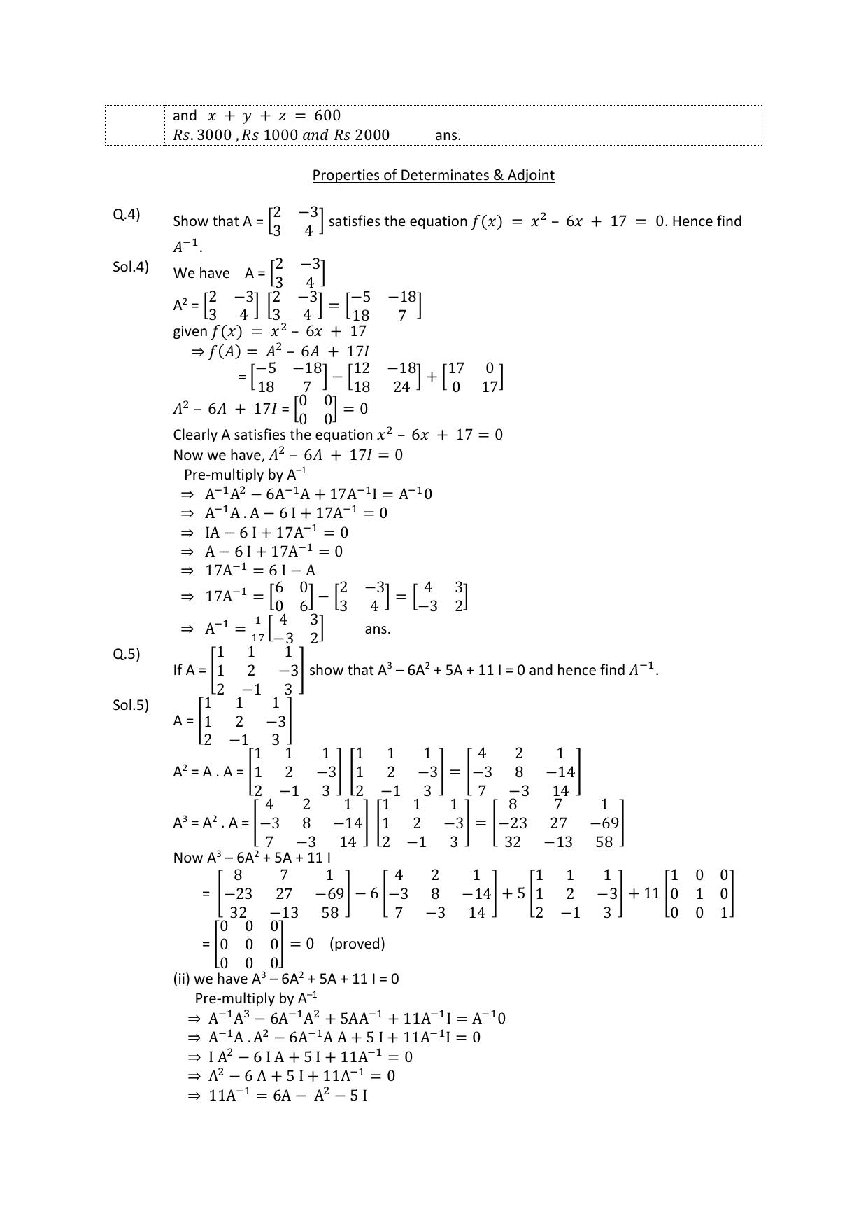 CBSE Class 12 Maths Determinants Assignment 5 - Page 2