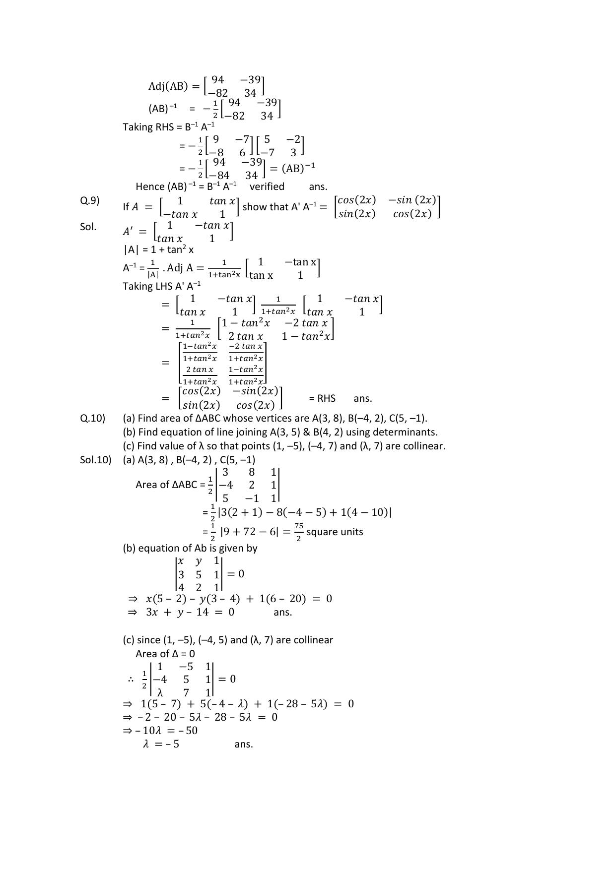 CBSE Class 12 Maths Determinants Assignment 5 - Page 4