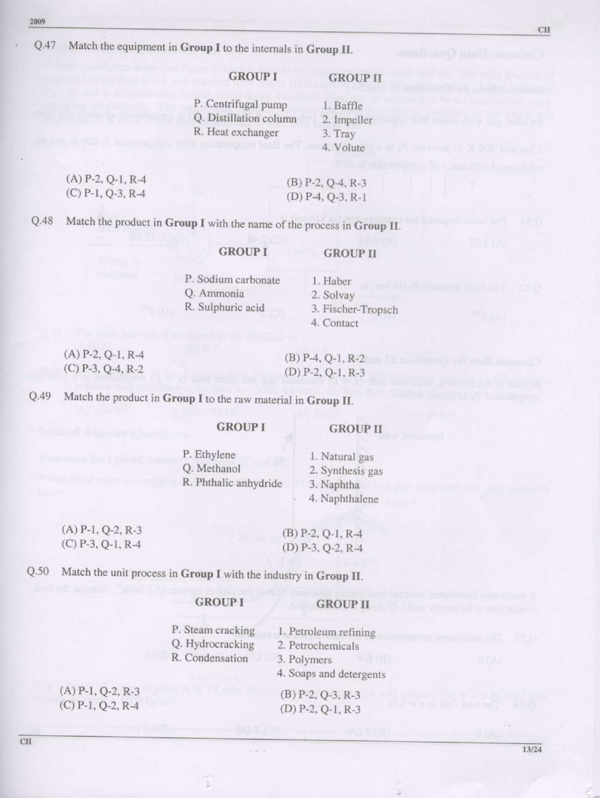 GATE 2009 Chemical Engineering (CH) Question Paper with Answer Key - Page 13