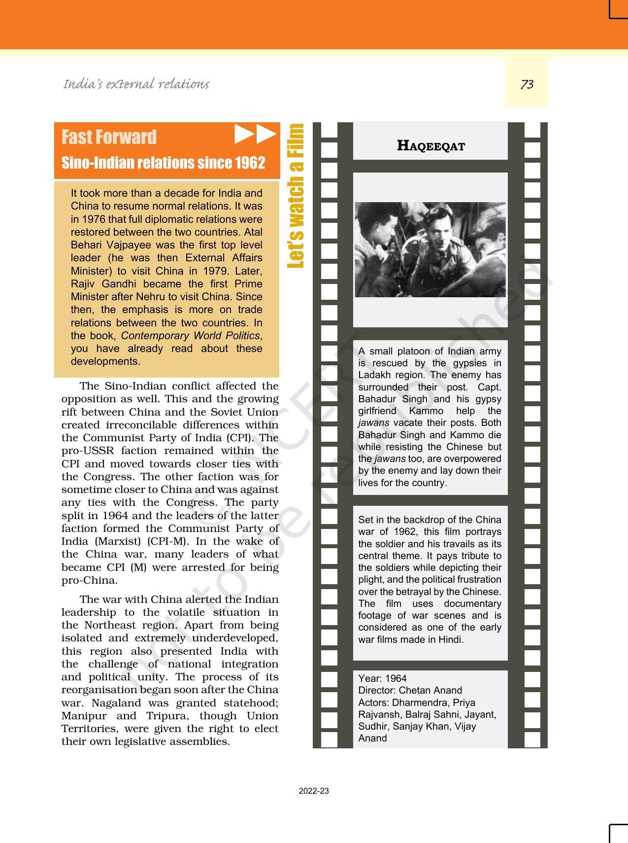 NCERT Book for Class 12 Political Science (Politics In India Since Independence) Chapter 4 India’s External Relations - Page 10