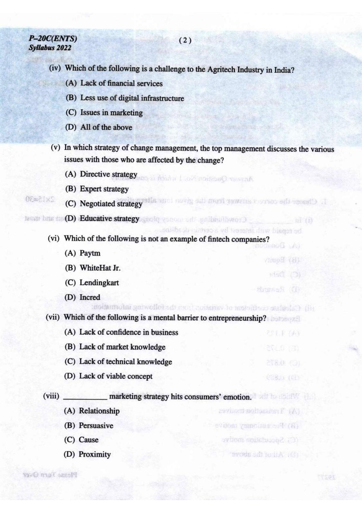 ICMAI Final December 2023 Question Paper - Entrepreneurship And Startup - Page 2