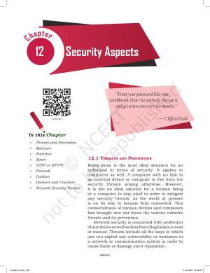 NCERT Book for Class 12 Computer Science Chapter 12 Security Aspects