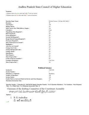 AP PGCET 2022 Political Science Question Paper with Answer Key