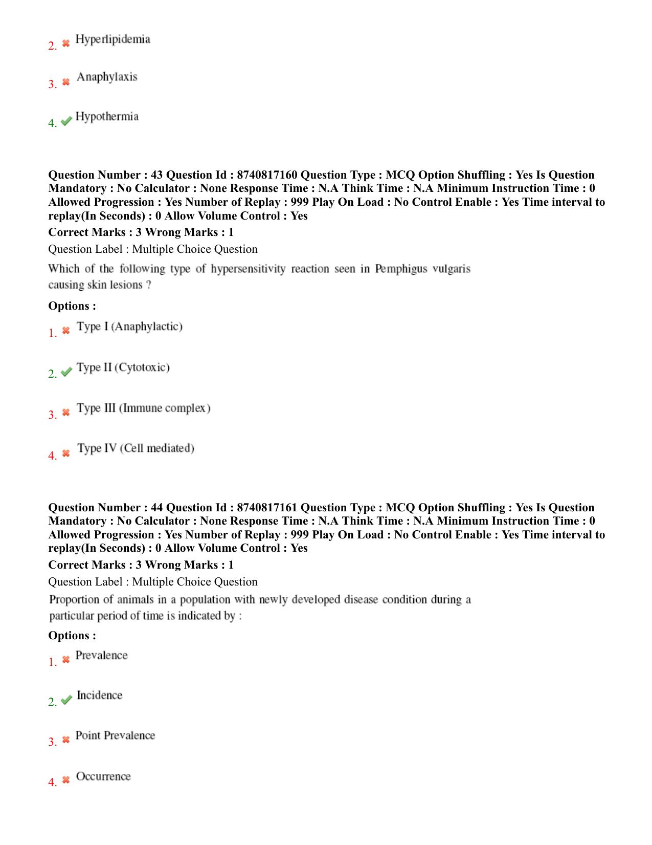 BHU RET Veterinary Medicine 2020 Question Paper - Page 29