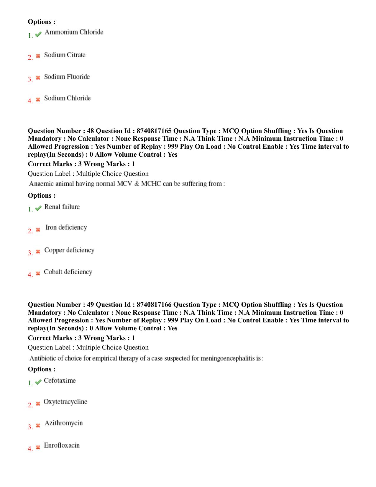 BHU RET Veterinary Medicine 2020 Question Paper - Page 31