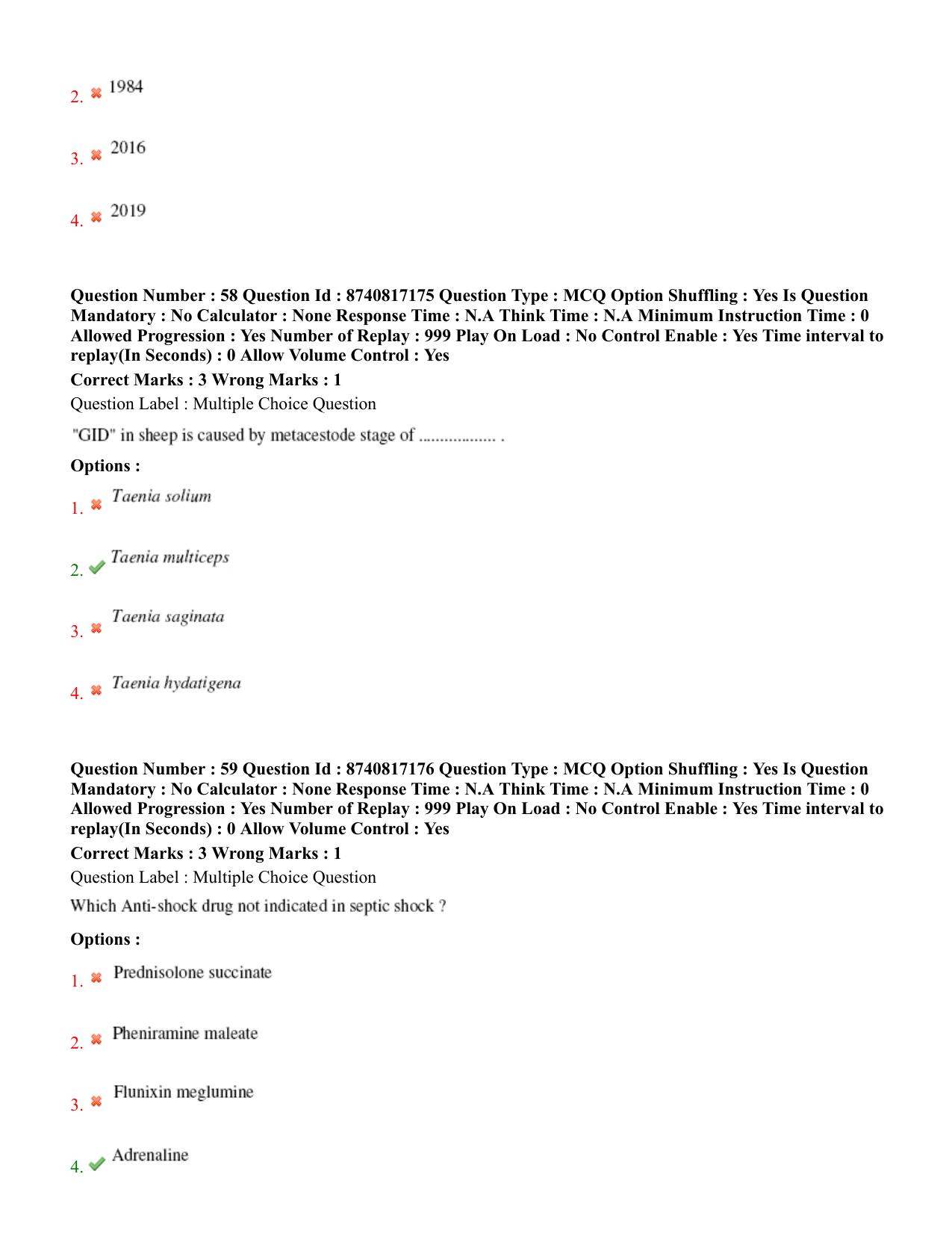 BHU RET Veterinary Medicine 2020 Question Paper - Page 35