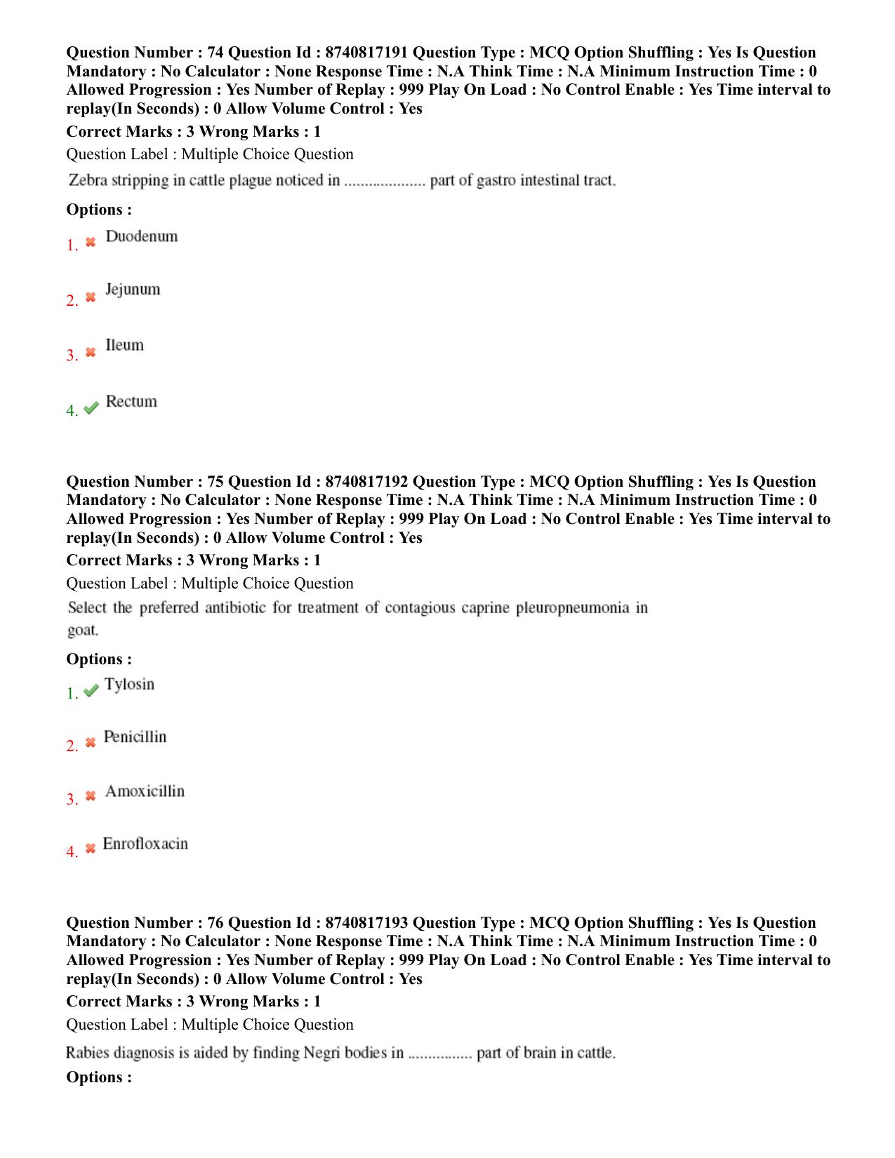 BHU RET Veterinary Medicine 2020 Question Paper - Page 42