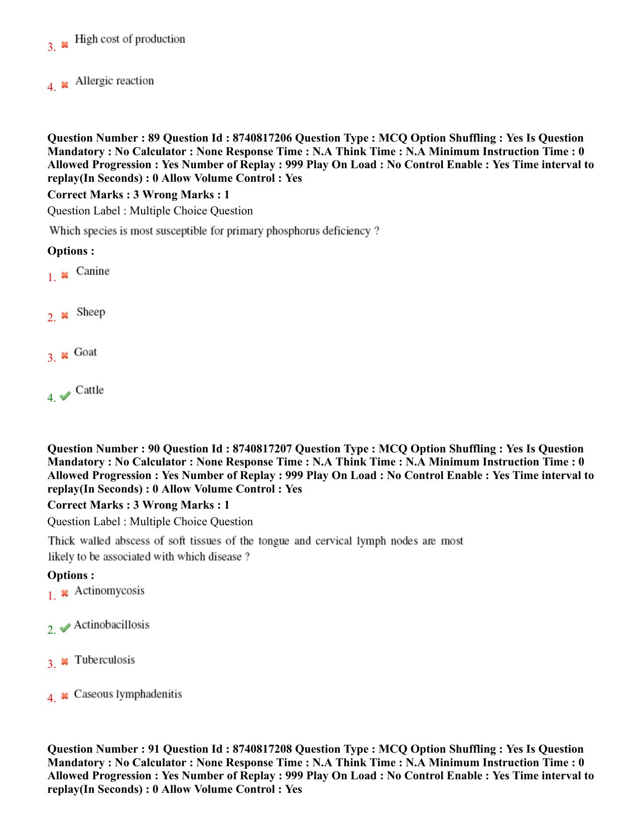 BHU RET Veterinary Medicine 2020 Question Paper - Page 48