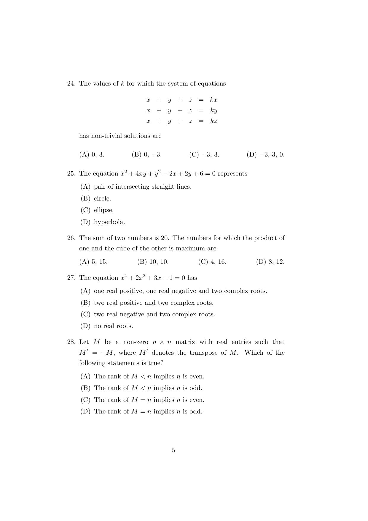 ISI Admission Test PG Diploma in Applied Statistics DST 2017 Sample Paper - Page 5