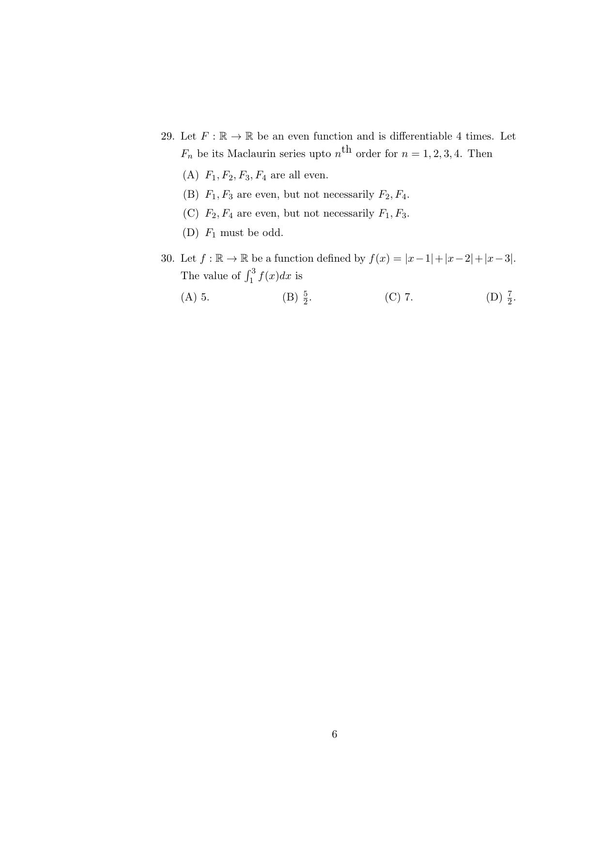 ISI Admission Test PG Diploma in Applied Statistics DST 2017 Sample Paper - Page 6