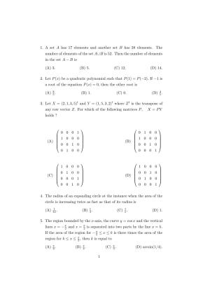 ISI Admission Test PG Diploma in Applied Statistics DST 2017 Sample Paper