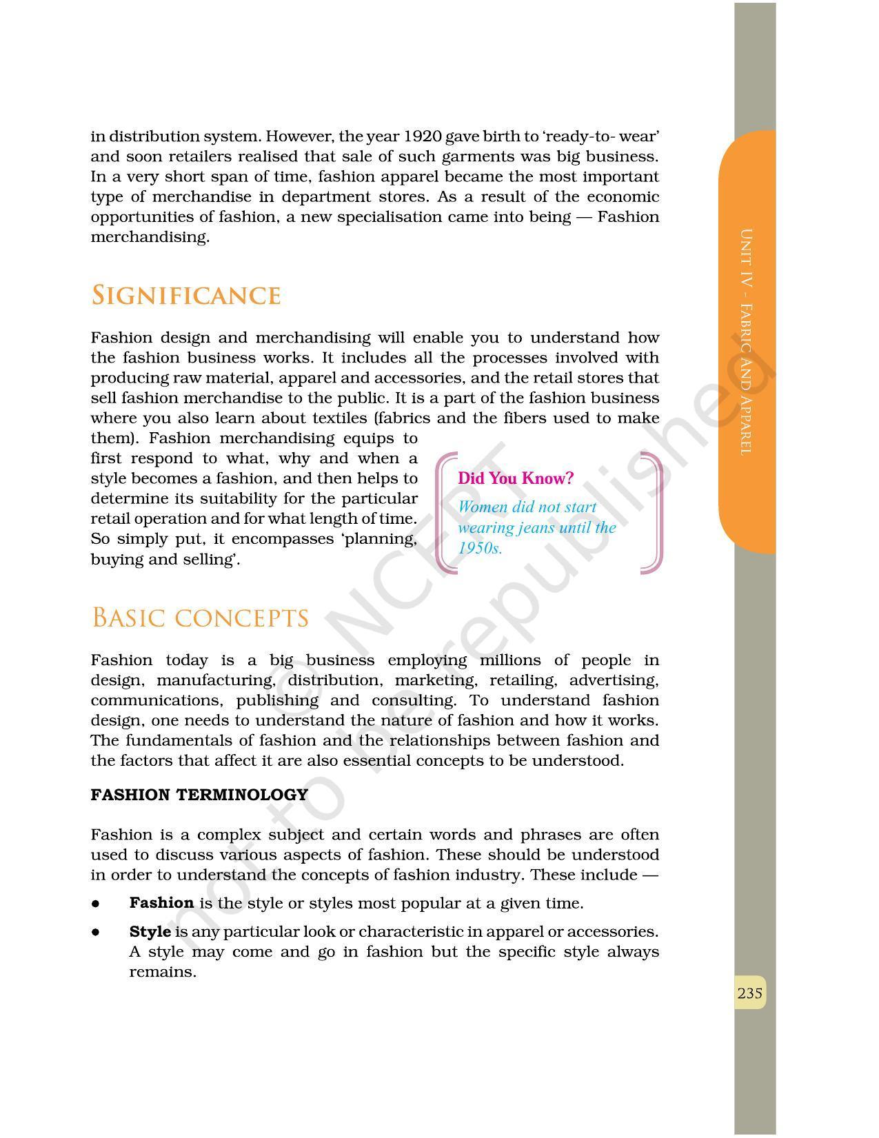 NCERT Book for Class 12 Home Science (Part -II) Chapter 12 Fashion Design and Merchandising - Page 2