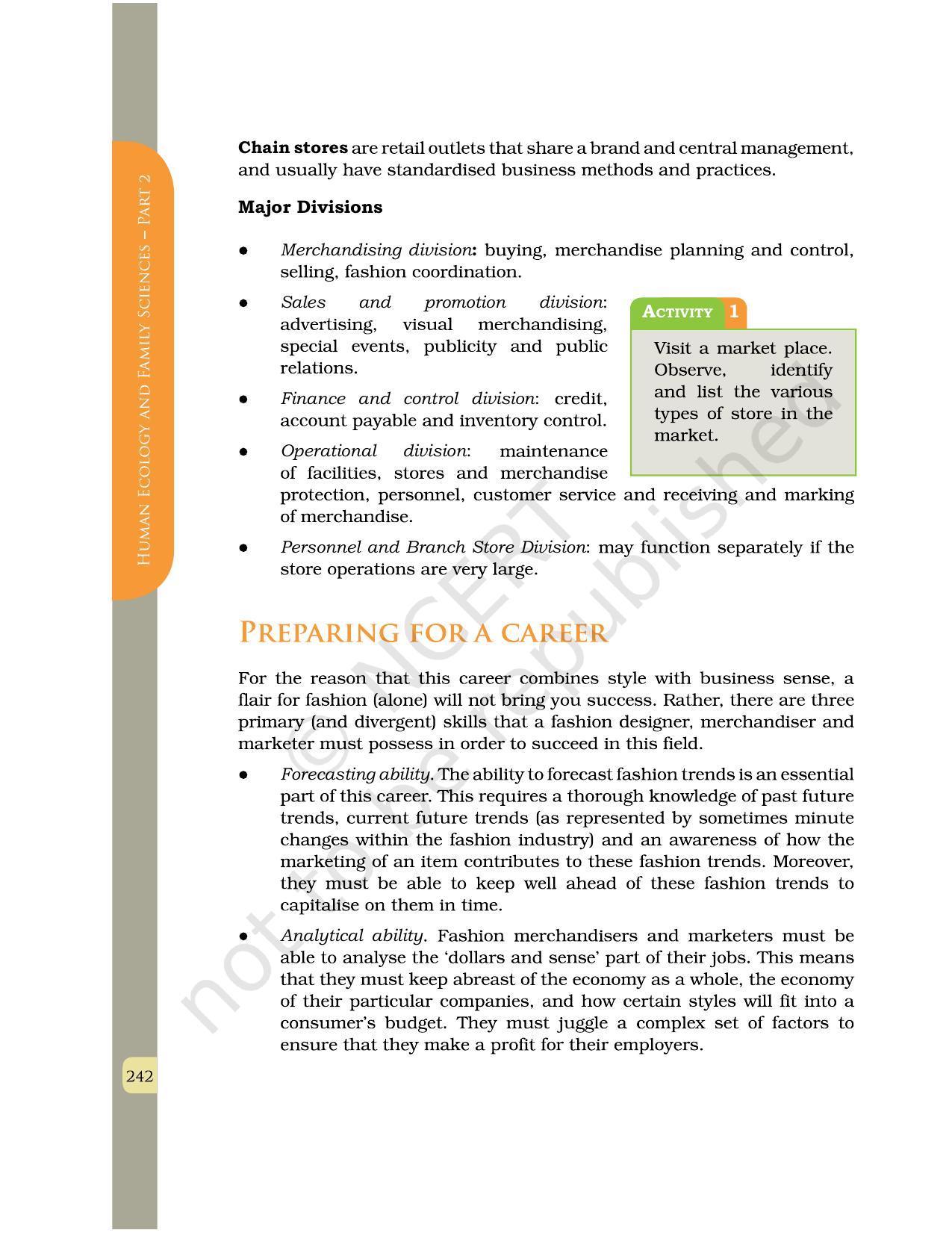 NCERT Book for Class 12 Home Science (Part -II) Chapter 12 Fashion Design and Merchandising - Page 9