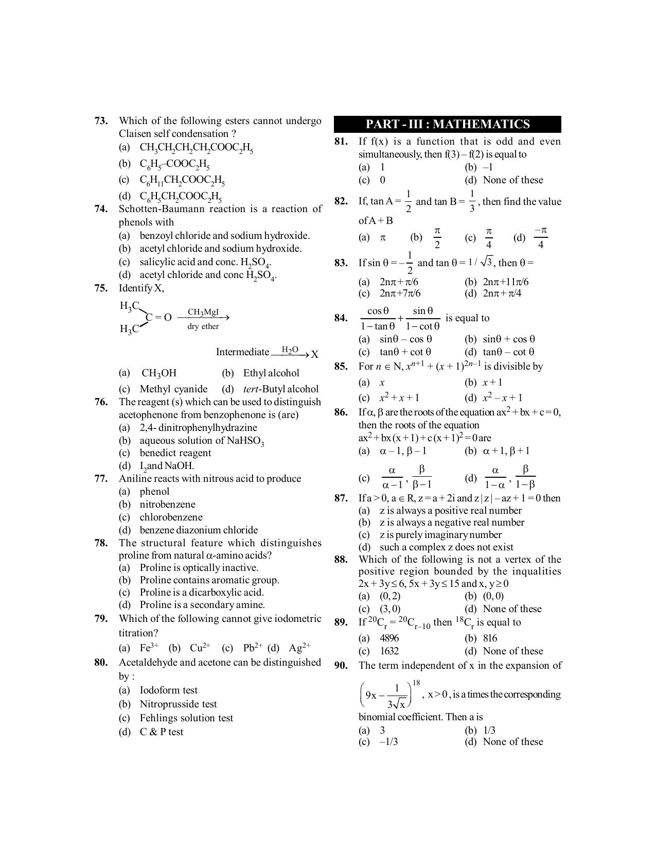 BITSAT 2011 Question Paper - Page 7
