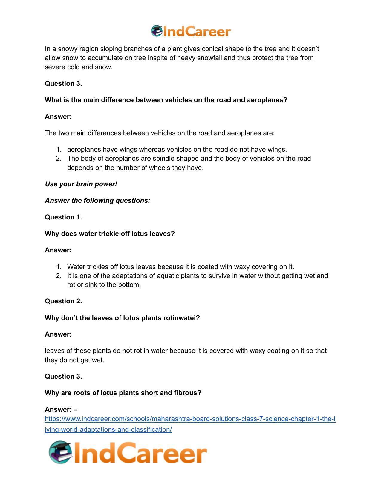 Maharashtra Board Solutions Class 7-Science: Chapter 1- The Living World: Adaptations and Classification - Page 25