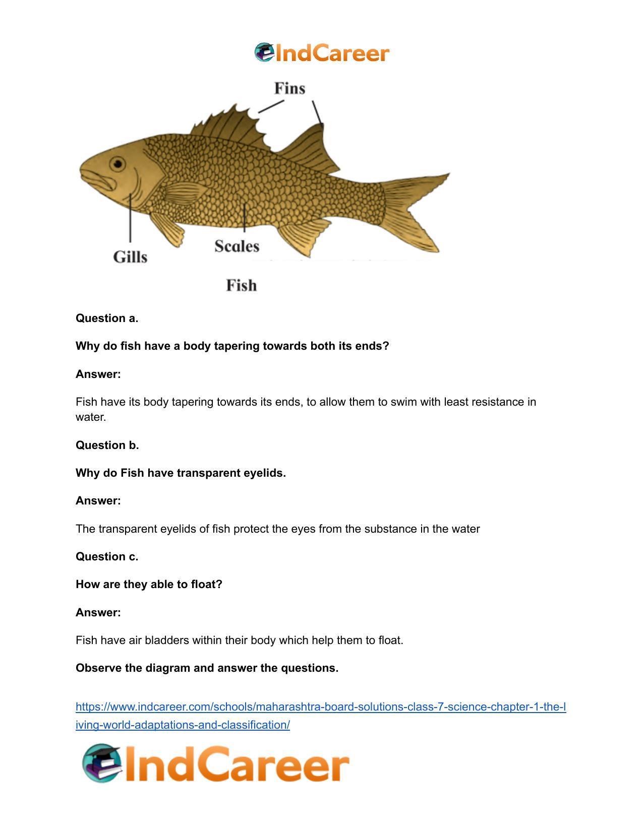 Maharashtra Board Solutions Class 7-Science: Chapter 1- The Living World: Adaptations and Classification - Page 27