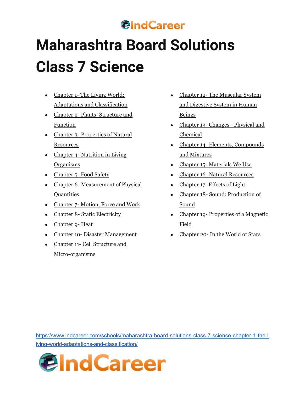 Maharashtra Board Solutions Class 7-Science: Chapter 1- The Living World: Adaptations and Classification - Page 31